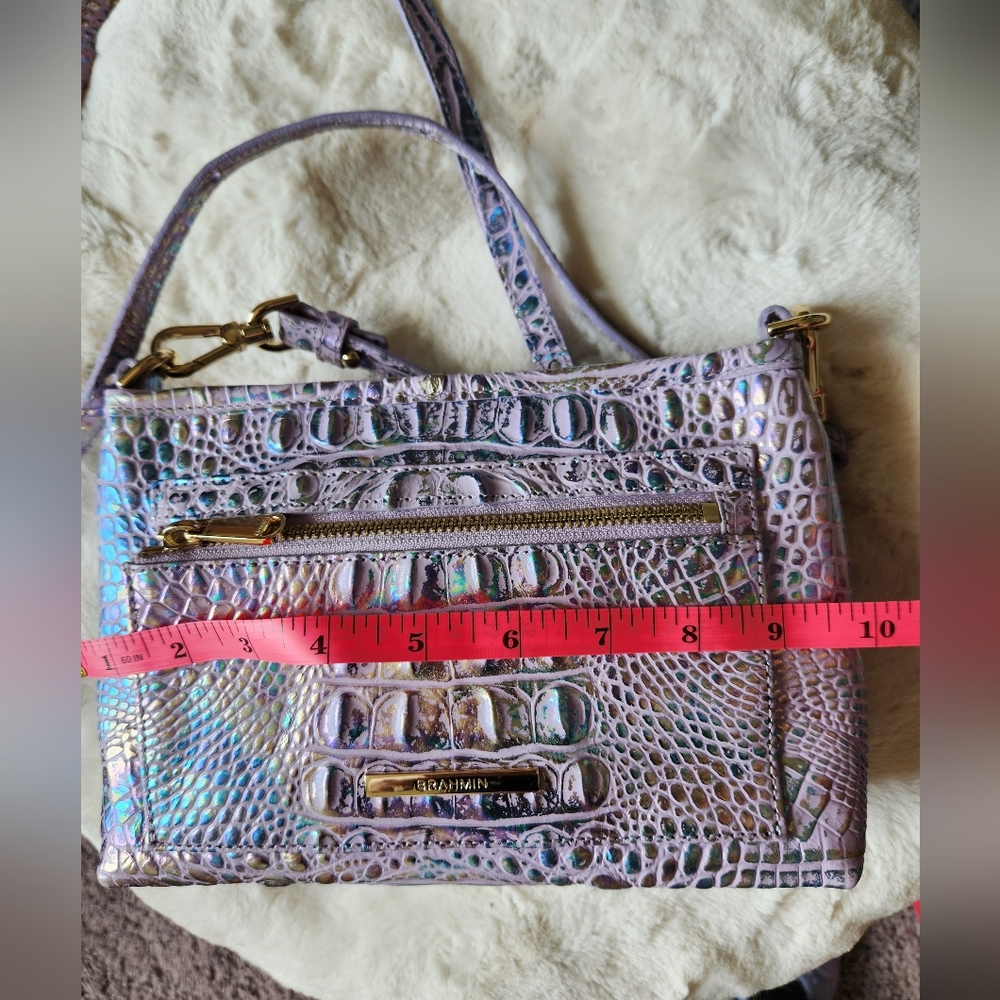 Brahmin Violet Wonderland Crocodile Embossed Crossbody Bag - Picture 10 of 12